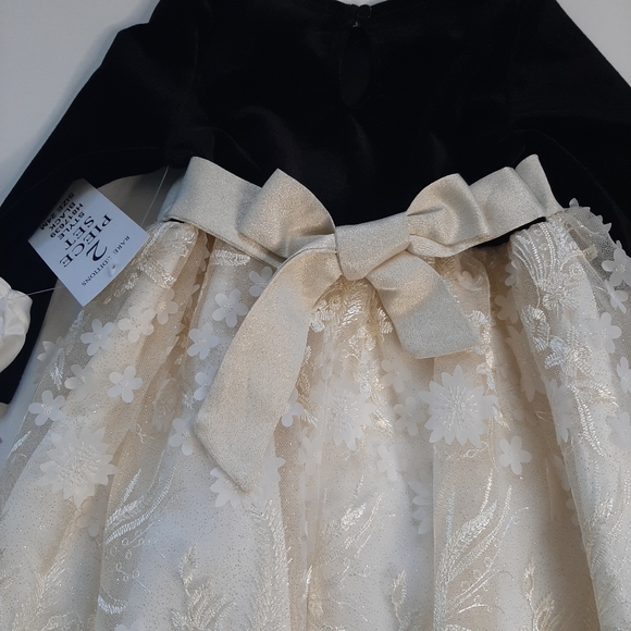 Rare Editions Beautiful Baby Girl Formal Velvet Lace Dress 24M - Picture 9 of 12